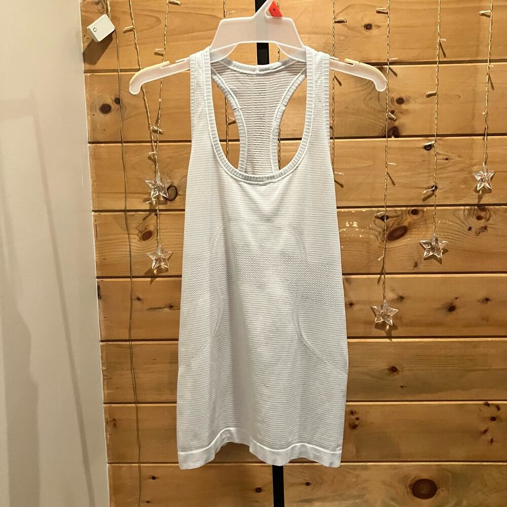 Lululemon White Racerback Tank Top Size 2